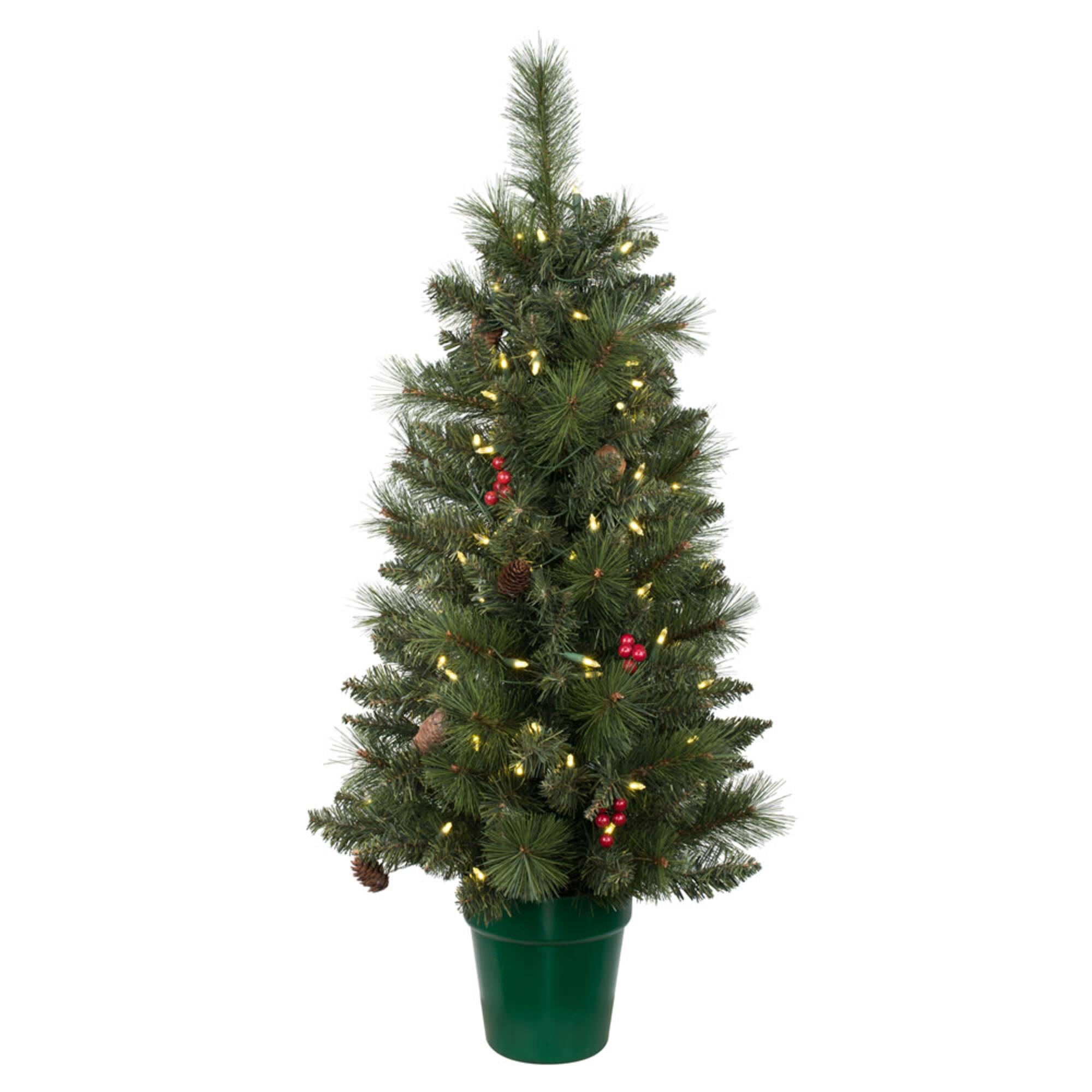 5-Piece Pre-Lit Front Door Artificial Christmas Set, Clear LED Lights
